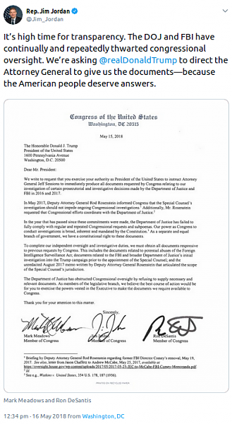 Click image for larger version

Name:	Jim Jordan, 16 May 2018, Transparency Twitter.png
Views:	56
Size:	170.0 KB
ID:	39030